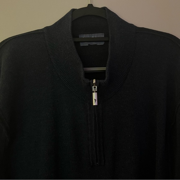 Tommy Bahama mens Reversible knit quarter zip sweater | size Extra large - Picture 7 of 11